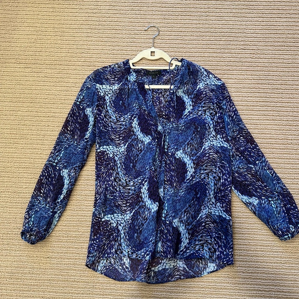Rachel Zoe Blue Long Sleeve Blouse